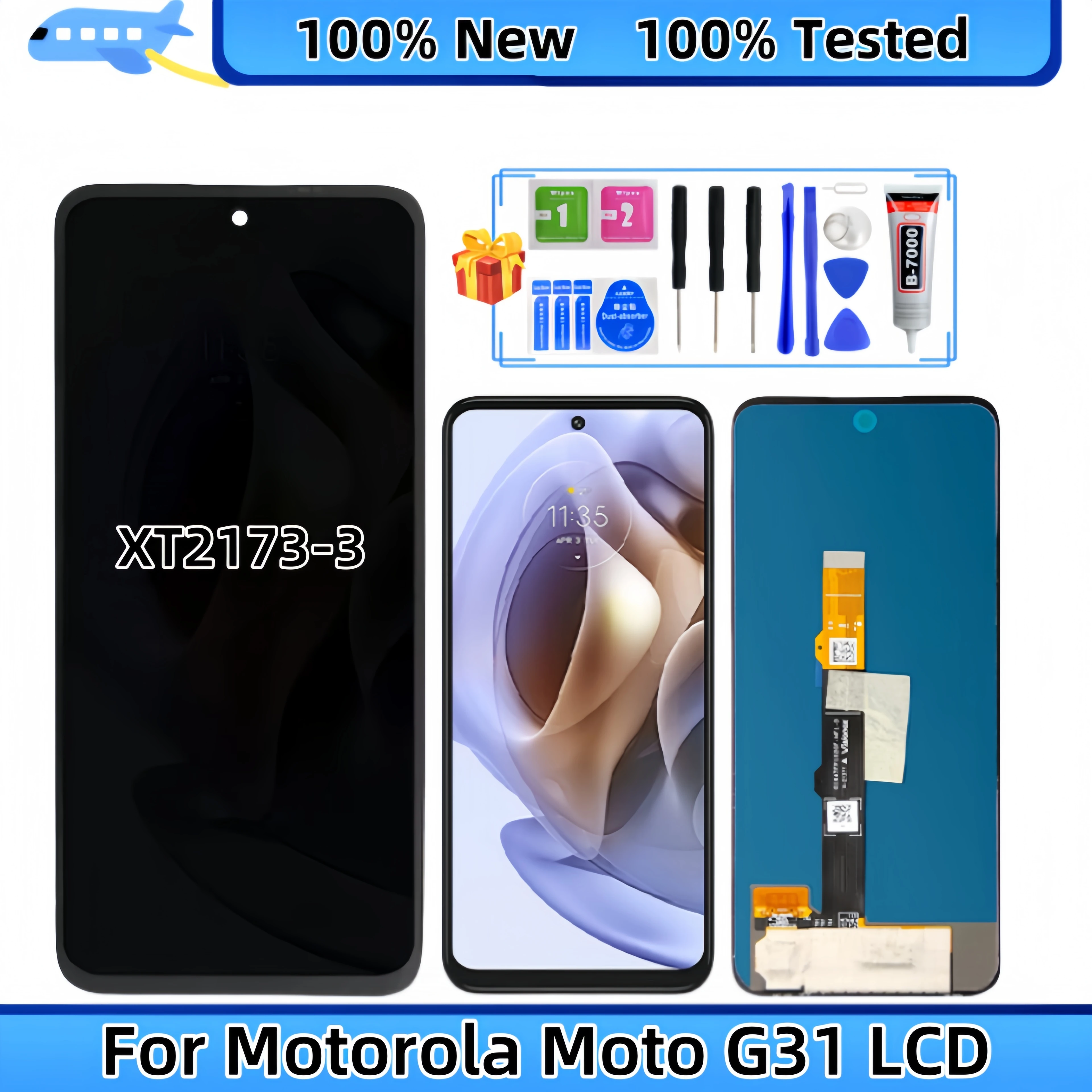 LCD Display Touch Screen Digitizer Assembly Replacement, Fit for Motorola Moto G31, XT2173-3