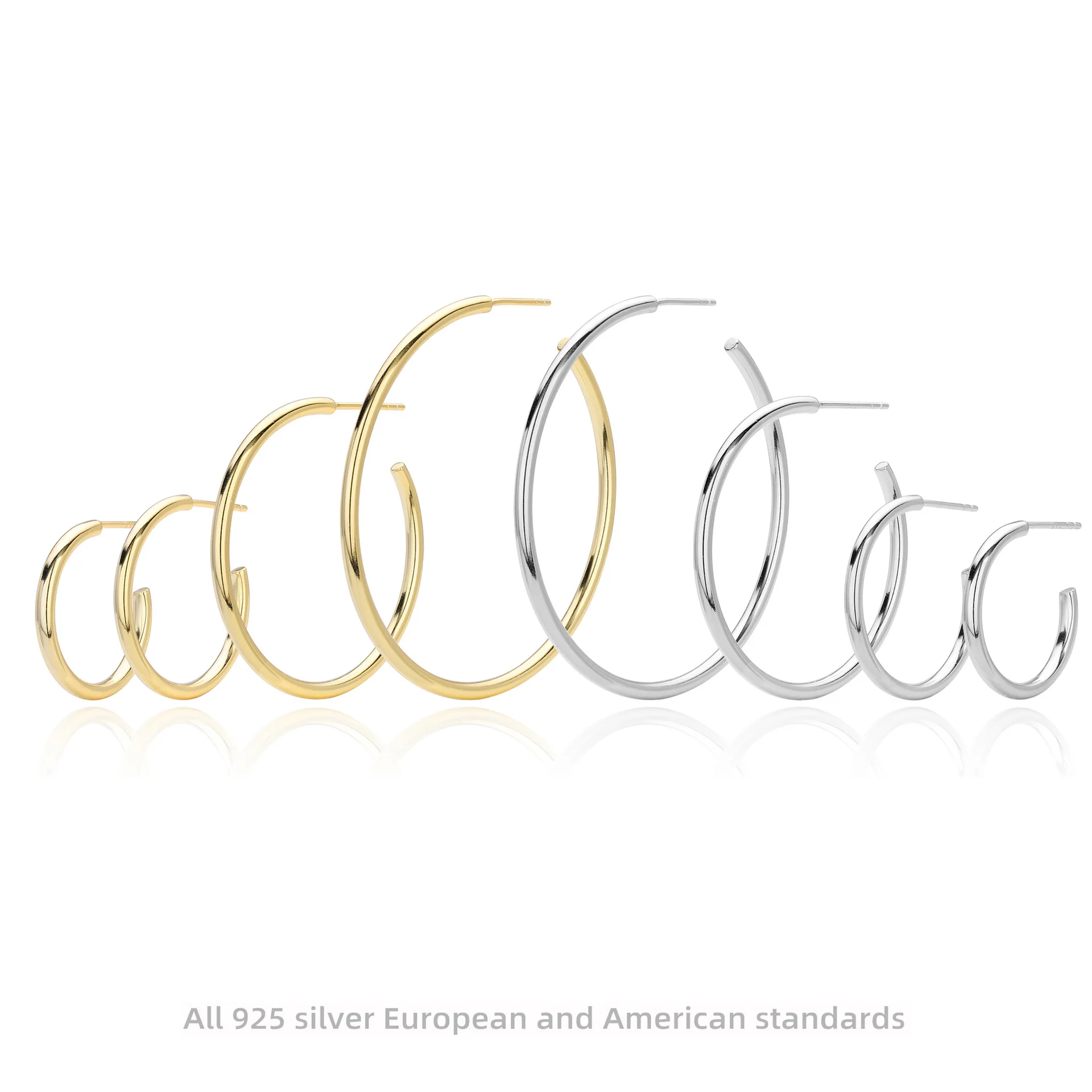 

Withered S925 Sterling Silver Earrings With Circular Rings Jewelry Earrings Women's Earrings Ear Cuffs