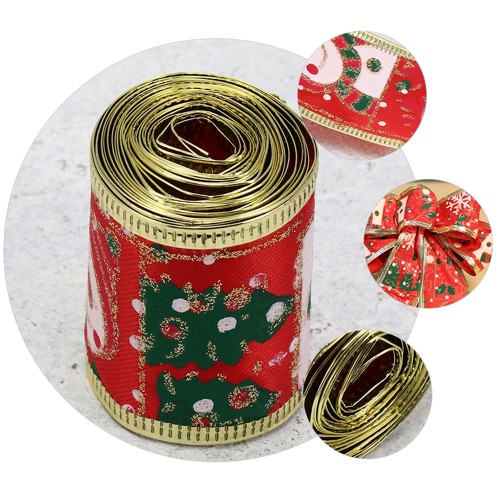 

3 Rolls Decorative Ribbon Bow Christmas Ribbons Xmas DIY Wrapping Unique Present Packing Supplies Polyester Elder