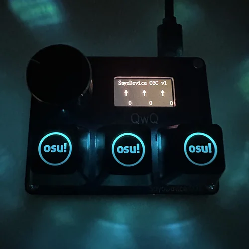 Imagen 2 del producto 4 + 4 O3C + SayoDevice OSU O3C interruptores Hall de disparo rápido interruptores magnéticos de color rosa teclado con perilla pantalla teclado de tablero geométrico