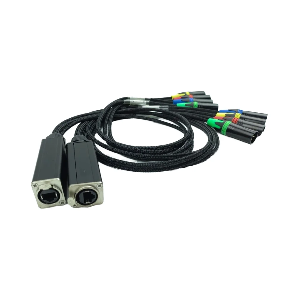 T4M-NE8/T4F-NE8 4-Channel XLR 3-Pin Male Female Copper Conductor 3 Feet Ethercon PVC RJ45 Extender Stage Lighting
