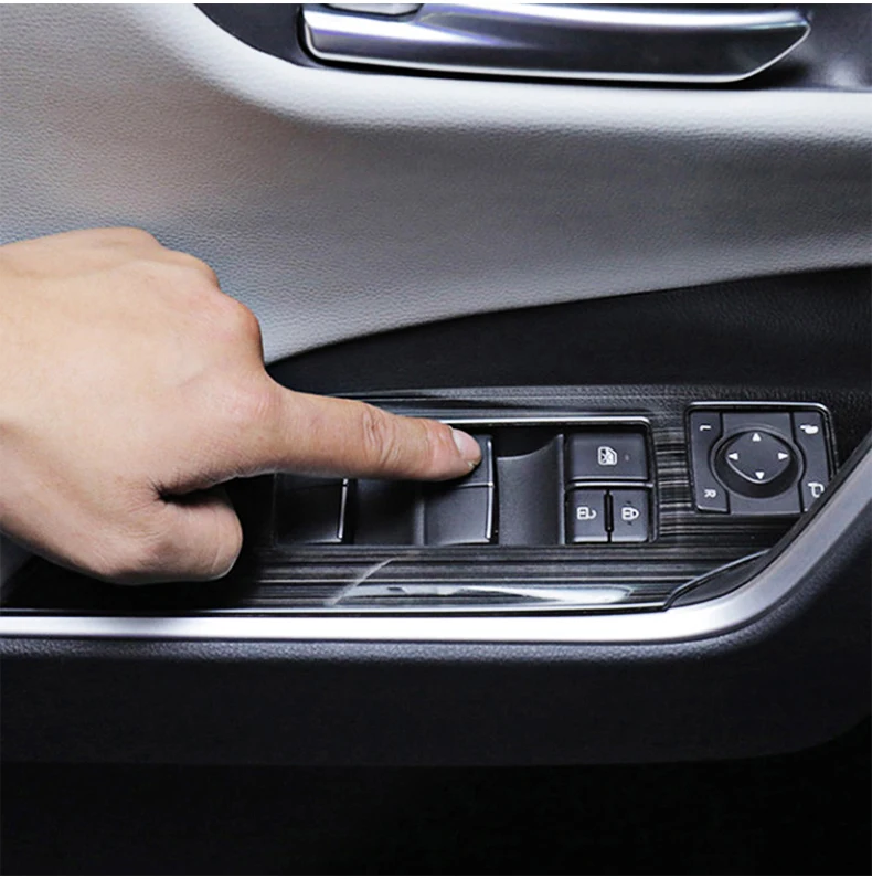 Für Toyota RAV4 XA50 2019 2020 2021 2022 2023 2024 2025 Hybrid Edelstahl Auto Fensterheber Schalter Knopf Abdeckung Aufkleber – Detail 9