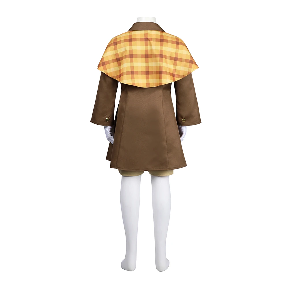 Kinderen Kinderen Prinses Cos Perzik Cosplay Kostuum Detective Jas Shorts Hoed Ketting Outfits Halloween Carnaval Feestpak