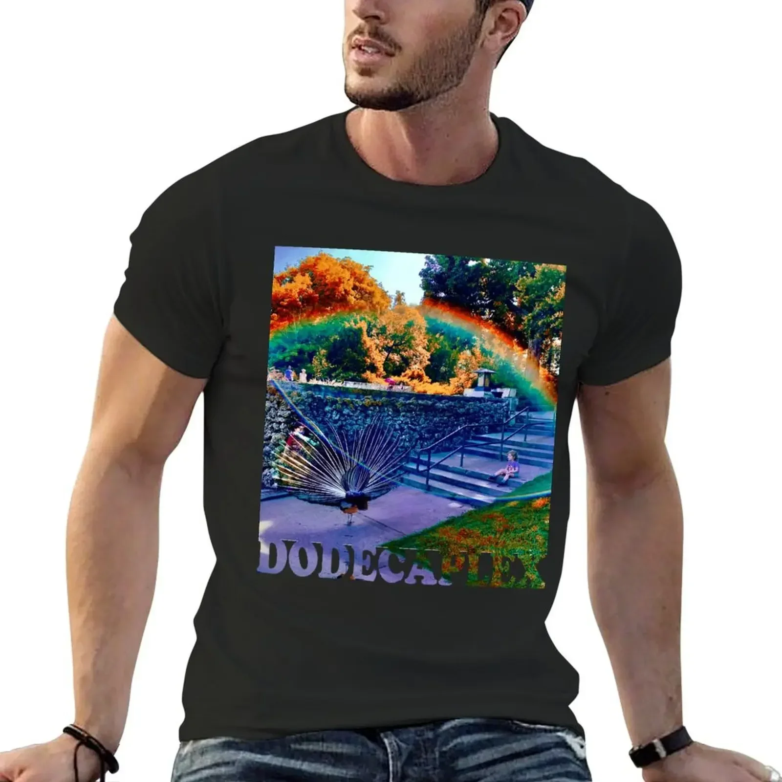 Vibrant Peacock with Dodecaplex T-Shirt baggy shirts blacks t shirt men 100℅ cotton