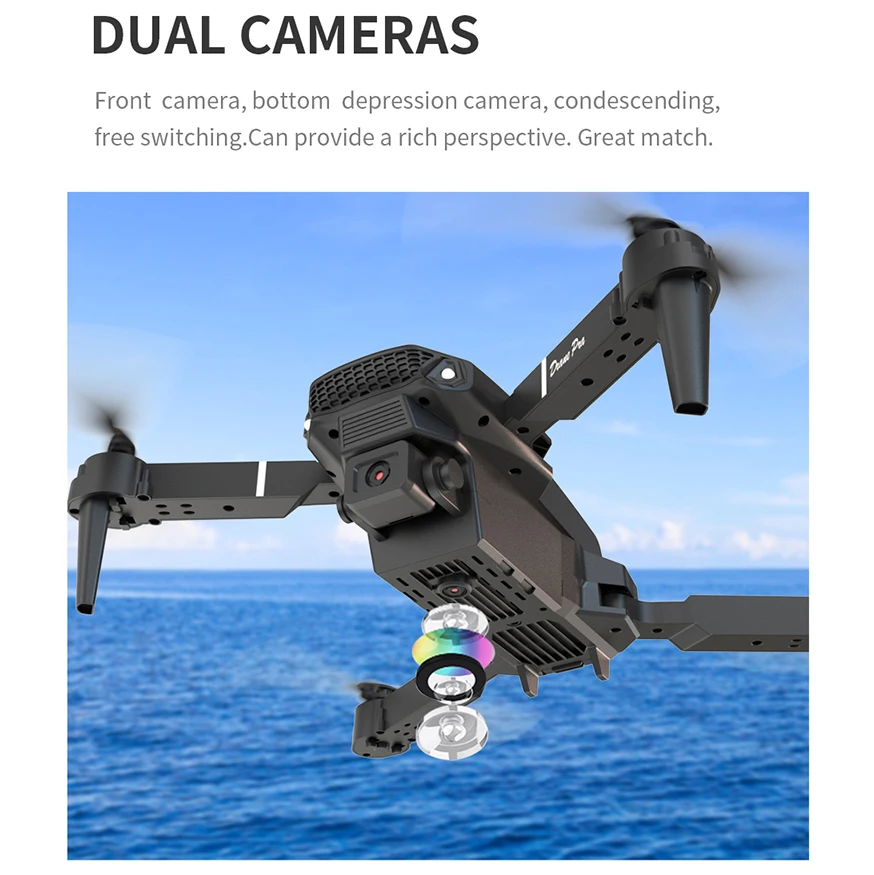 E88Pro 4K WIFI FPV Professional Grade RC Drone Foldable Helicopter 1080P Wide Angle HD Dual Camera Height Hold Gift Toy images - 6