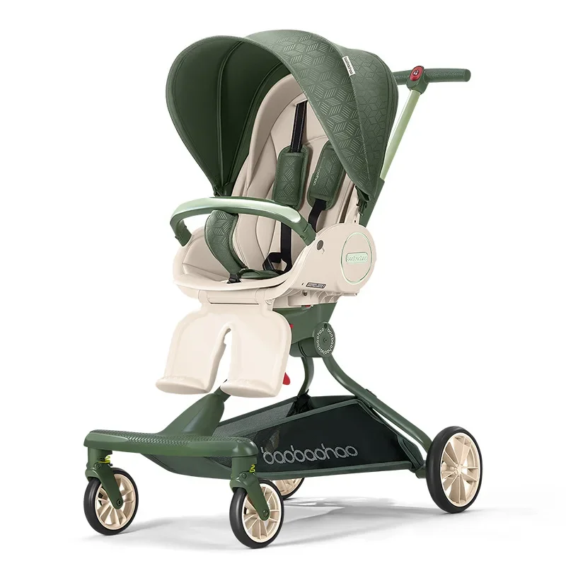 Baby Stroller Lightweight Travel Stroller High Landscape Foldable Newborn Baby Walking Stroller Two-way Swivel Seat Stroller