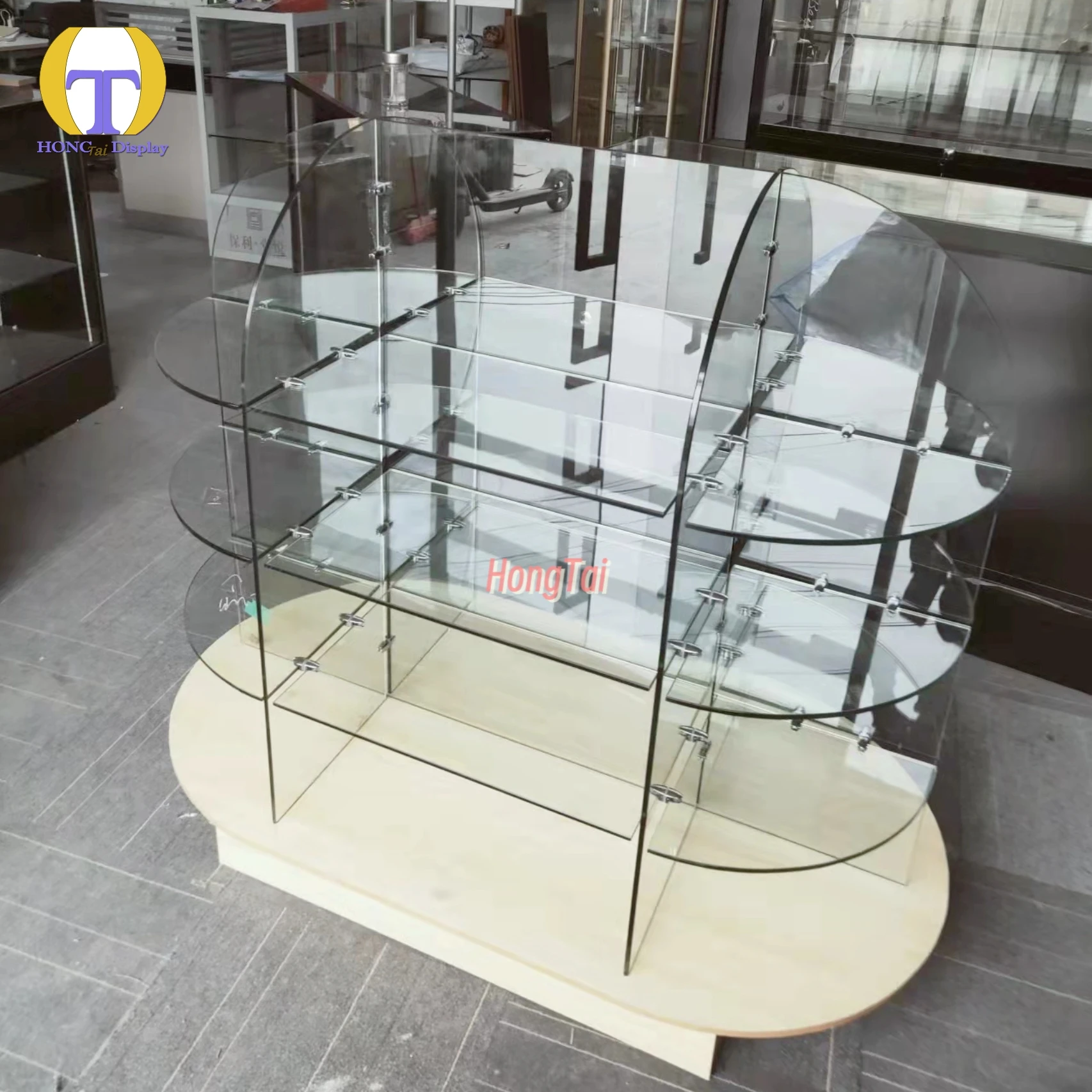 Custom.Lower Tariffs Smoke Shop Retail Store Display Cabinet Frameless Glass Case Accessories Display Showcase