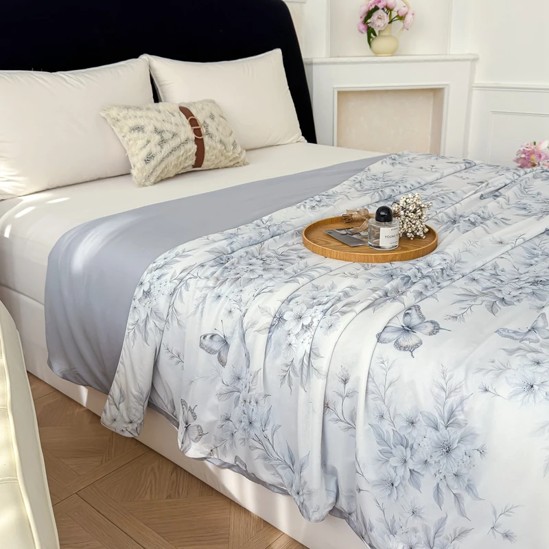 Coolling Smooth Summer Quilt Single/Queen Size Bedspread Skin-friendly Digital Printed Quilted Duvet for Summer edredon 여름이불