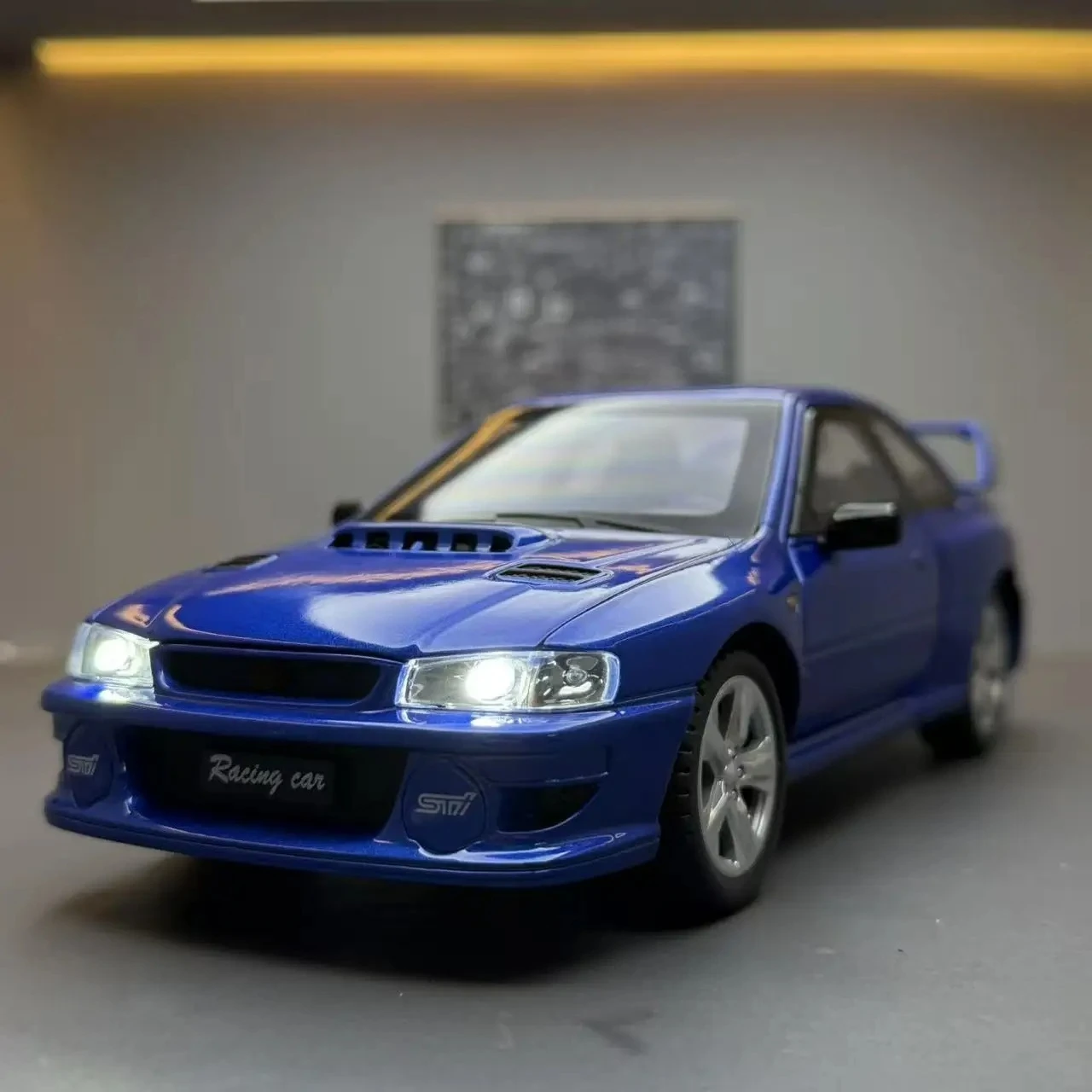 1:24 WRX STI Sports Car Simulation Diecast Car Metal Sound Light Alloy Model Car Decoration Display Collection Gifts