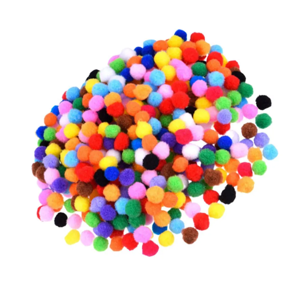 

500Pcs Colorful Elastic Polyester Ball DIY Material Creative Craft Accessories for Hat Scarf Costume Keychain Decoration