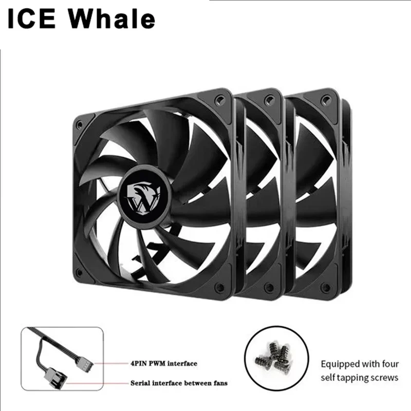 ICE Whale IW-12025 120mm Cooling Fan 4Pin PWM Temperature Control 2000RPM High air volume Mute CPU Cooler Radiators PC Case Fan