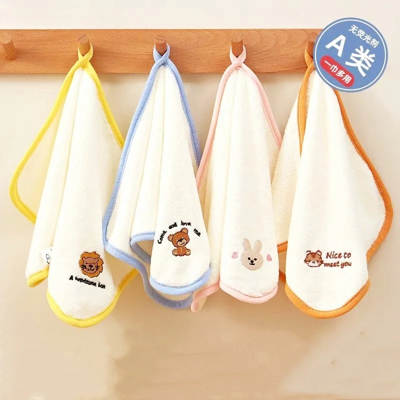 

10Pcs Baby Towel Soft Skin-friendly Saliva Children's Coral Fleece Absorbent Baby Small Square Baby 26*26cm