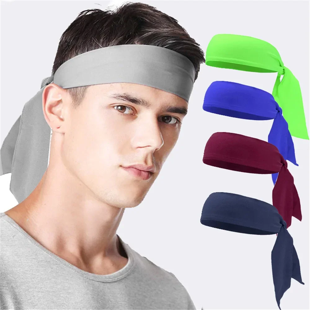 1 diadema de tenis de Color sólido, banda elástica para el sudor, Fitness, gimnasio, correr, Yoga, bandas para el cabello, diadema para deportes al