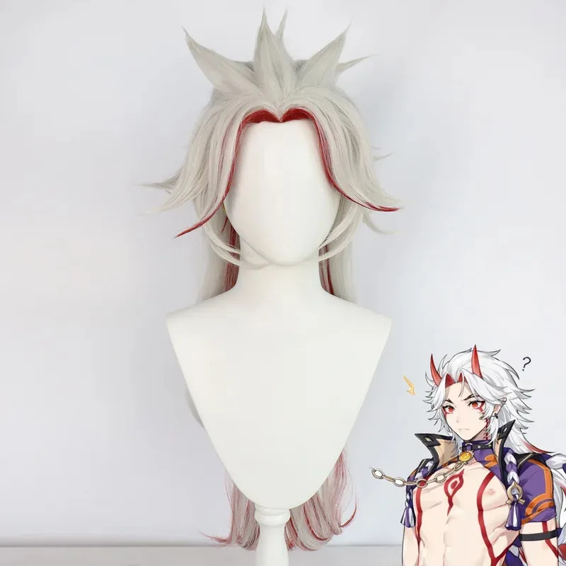 Sky05 Game Genshin Impact Cosplay Costume Arataki Itto Wig With Accessories Halloween Suit Carnival Party Role Play Clothi99JIu@