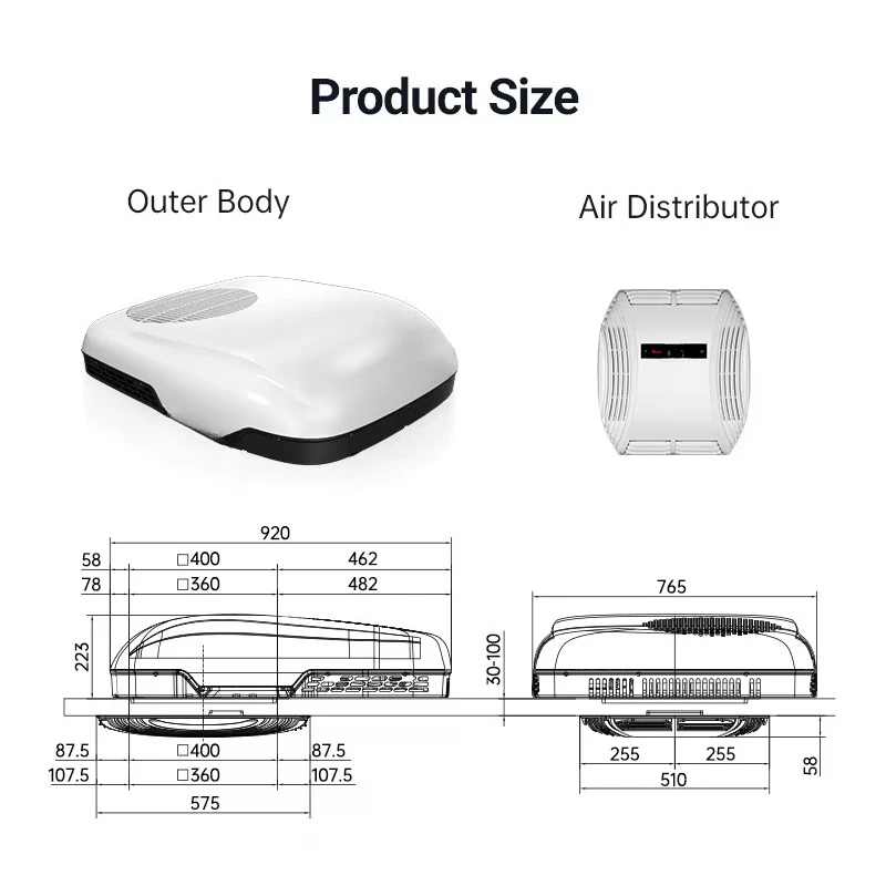 New Reliable 48V Inverter Compressor Rooftop Parking Cooler Air Conditioner Unit for Truck Van Camper RV Motorhome Trailer 3000W