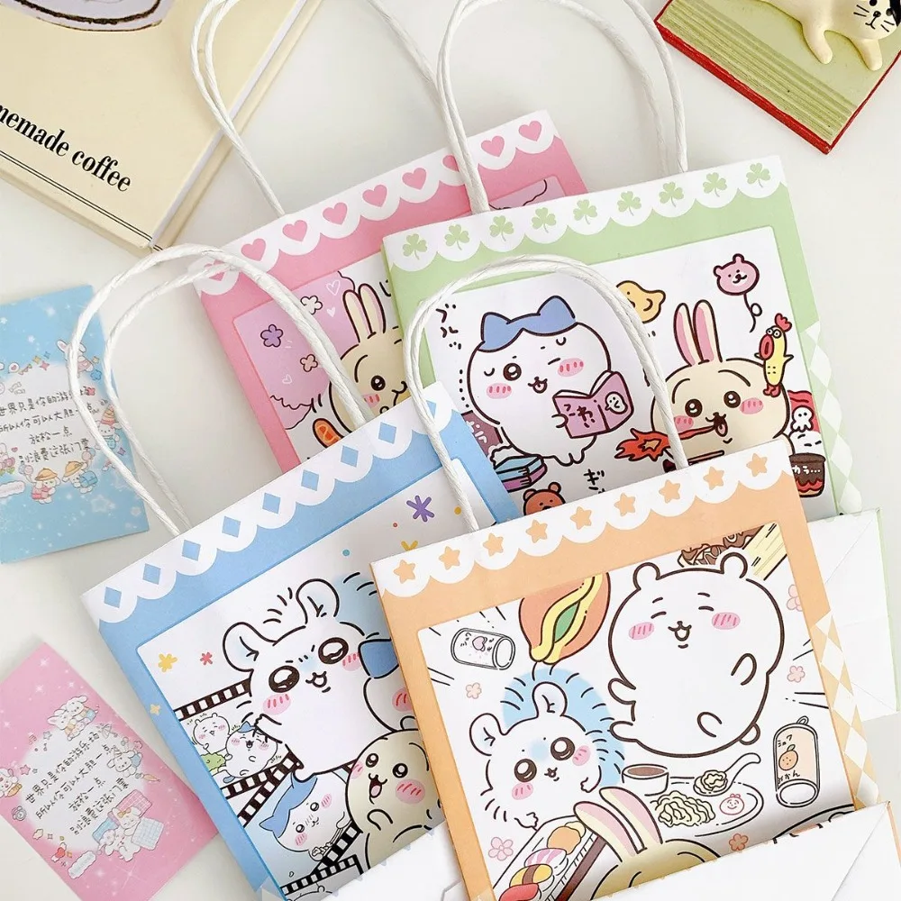 Anime Kawaii Girls Chikawas Macaron Fresh Handbag Hachiwares Usagis Cake Packaging Gift Storage Cute Cartoon Exquisite Paper Bag