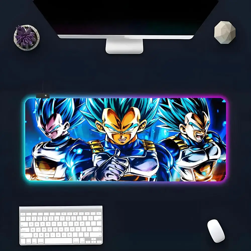 Draken-Ballen Galaxy Vegeta Muismat Rgb Glow Persoonlijkheidsfoto Aangepaste Pc Tafelmat Tapijtmat Spelspeler Toegewijde Led