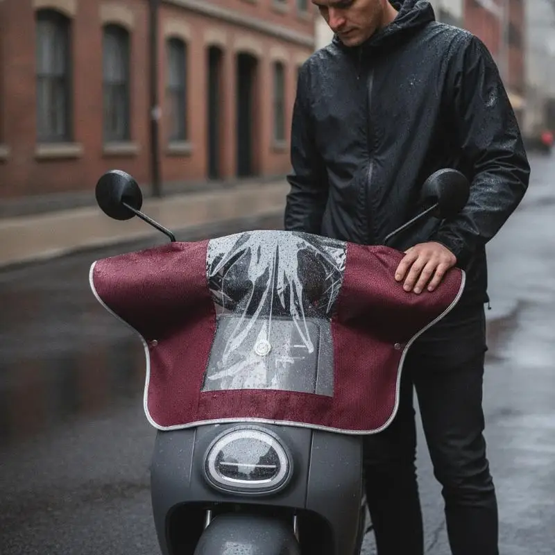 Electric Scooter Dashboard Rain Cover Waterproof Transparent Window Zipper Design Scratch Resistant Guard for Outdoor Cycling