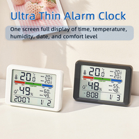 Ultra Thin Magnetic Alarm Clock Multifunctional LCD Electronic Digital Temperature Humidity Display Bedside Clock with Backlight