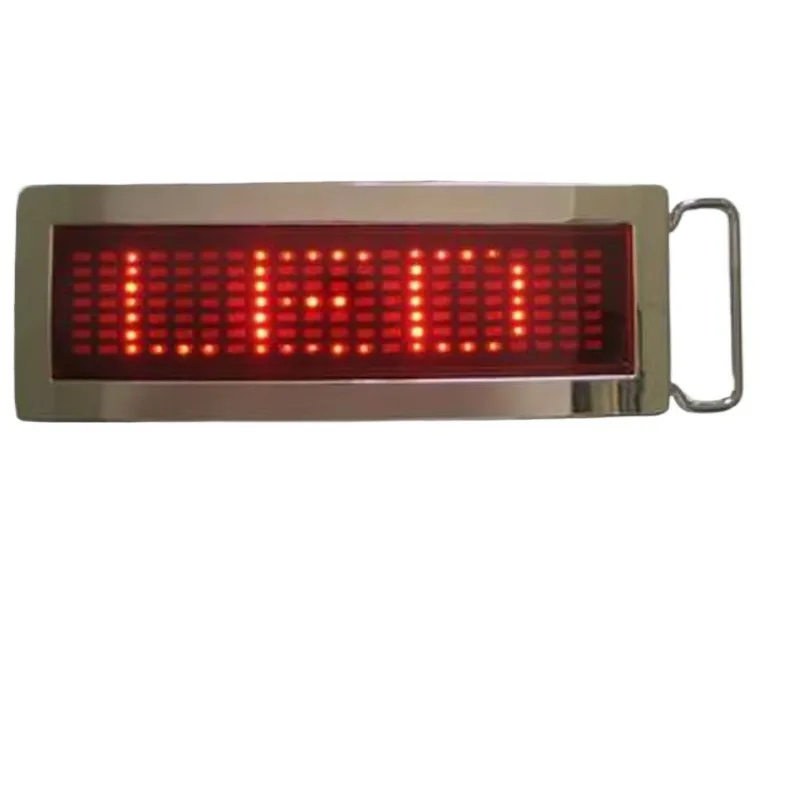 Hot Selling LED Buckle Luminous Luminous Belt LED Display Belt Buckle Luxury Designer Men's Black Stainless Steel Aut