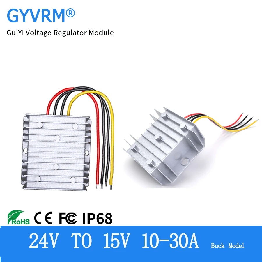 

GYVRM 24V to 15V 10A 15A 20A 25A 30A DC DC Converter Step Down 18-40V to 15V Car Power Supply Buck Module CE RoHS