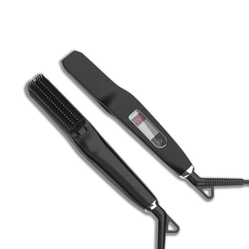 Cheap Wholesale New Multi-functional Straight Curl Dual-purpose Hair Straightener Curling Iron Negative Ion Straight Hair Comb