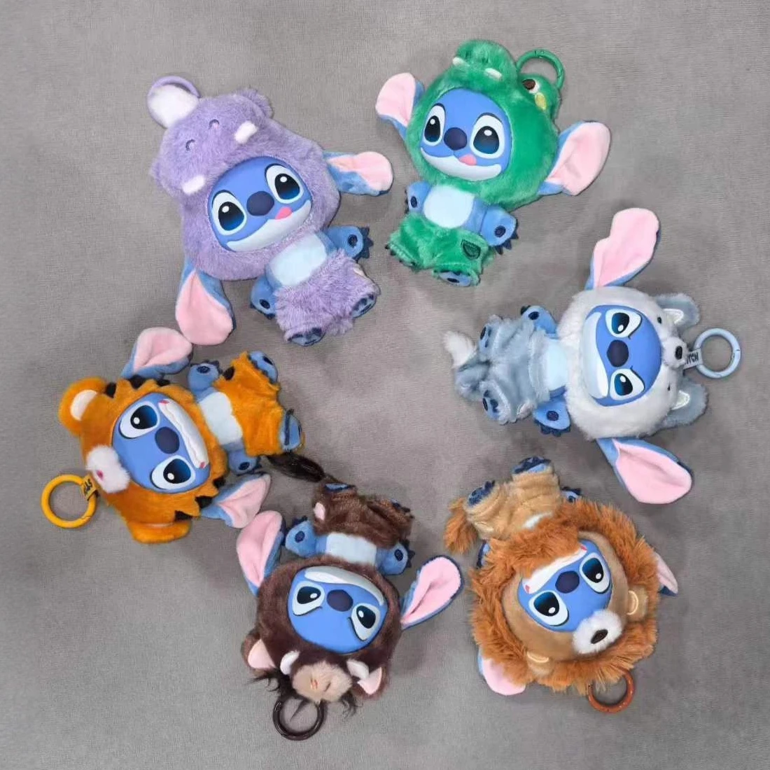 新作！ホットなステッチ野生動物シリーズ ブラインドボックス ビニール製ぬいぐるみペンダント おもちゃ 可愛い漫画フィギュア人形 バッグペンダント ミステリーボックスギフト