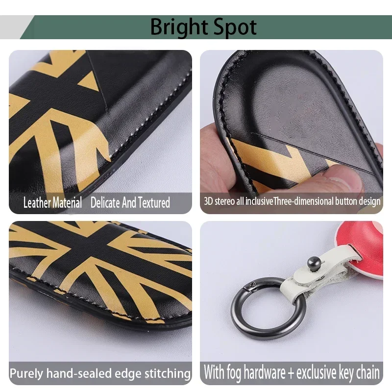For Mini  Cooper U25 J01 J05 F65 F66  2023 2024 Leather Car Key Case Cover Protector Remote Accessories Holder Shell Keychain - view 3
