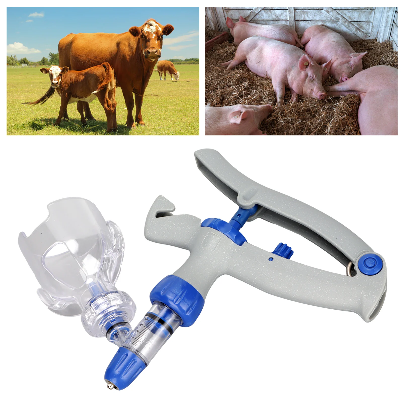 5ml Vterinary Syringe Adjustable Continuous Livestock Injector For Animal