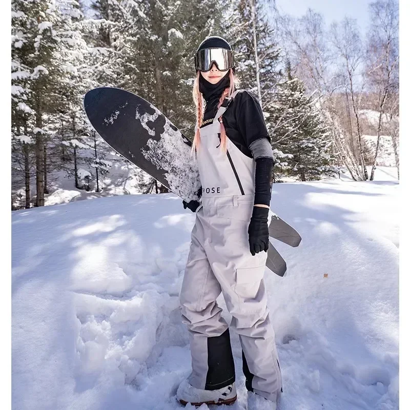 Winter 2025 Women Men\'s New Ski Pants Warm Cotton Mountain Skiing Overalls Sport Windproof Waterproof Adult Snowboard Trousers