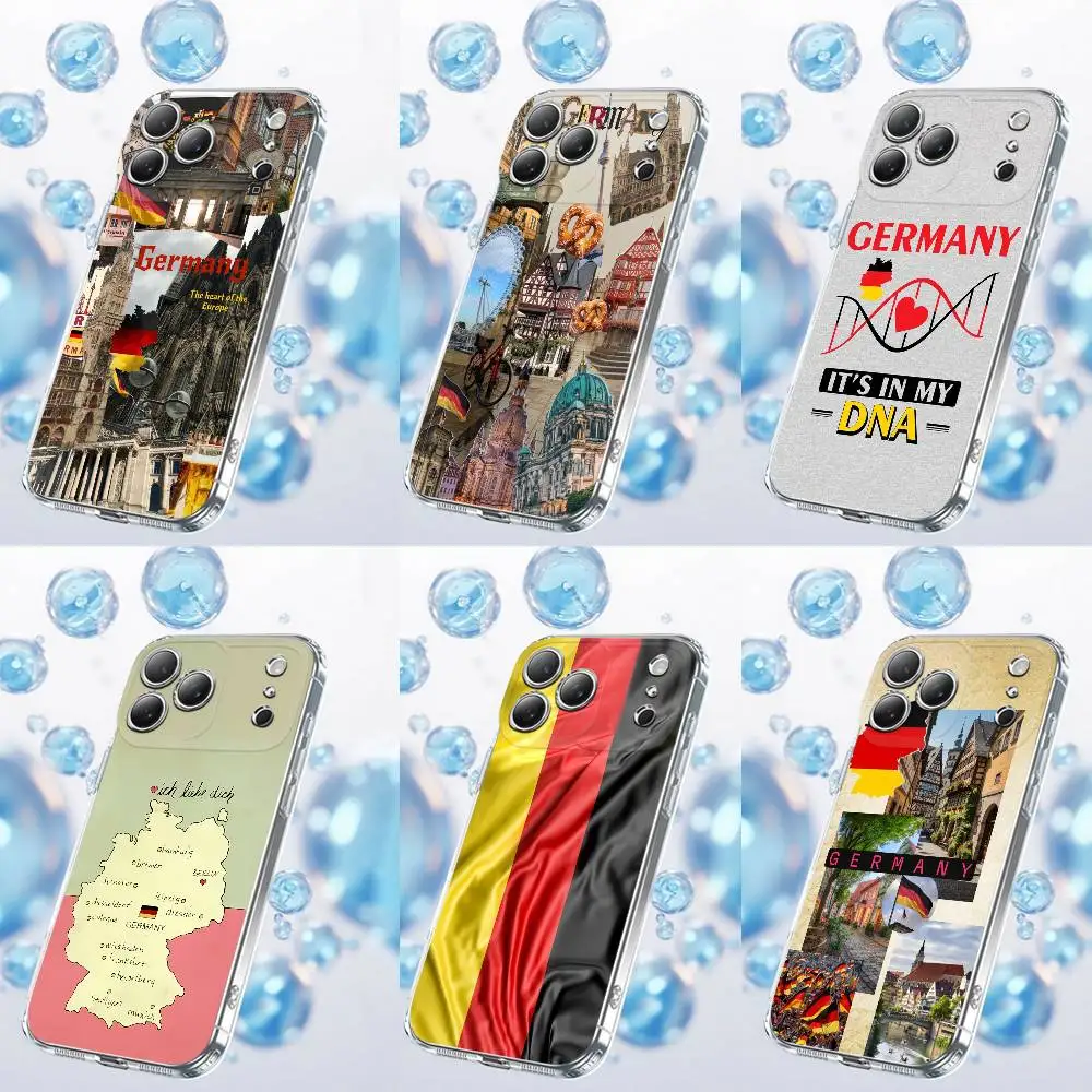 

Germany FlAG Travel Phone Case For iPhone 17,16,15,14,13,12,11,Plus,Pro,Max,Plus,E,Air,Mini Transparent Cover