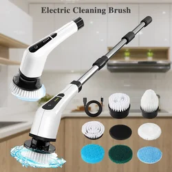 7 in 1 Electric Cleaning Brush Rotating for Kitchen Windows Cleaner Floor Mop Bathroom Toilet Electric Brush Machine Car Polish