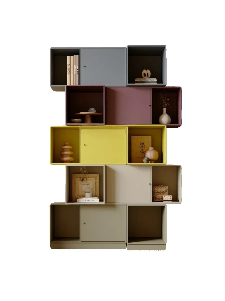 

Минималистичный напольный книжный шкаф-стеллаж, дизайнерский модульный цветной стеллаж для хранения, комбинированная мебель для дома