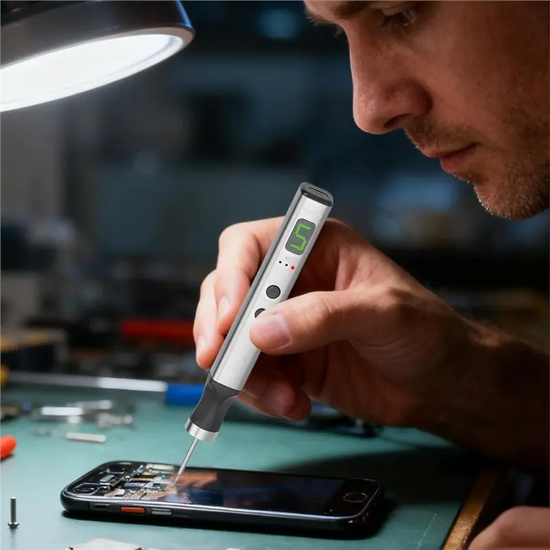 ปากกาแกะสลัก CQMF, เครื่องมือแกะสลักไร้สาย 5 ระดับความเร็ว, เครื่องแกะสลักปรับความเร็วได้สำหรับผลิตภัณฑ์อิเล็กทรอนิกส์ ไม้ หิน โลหะ แก้ว