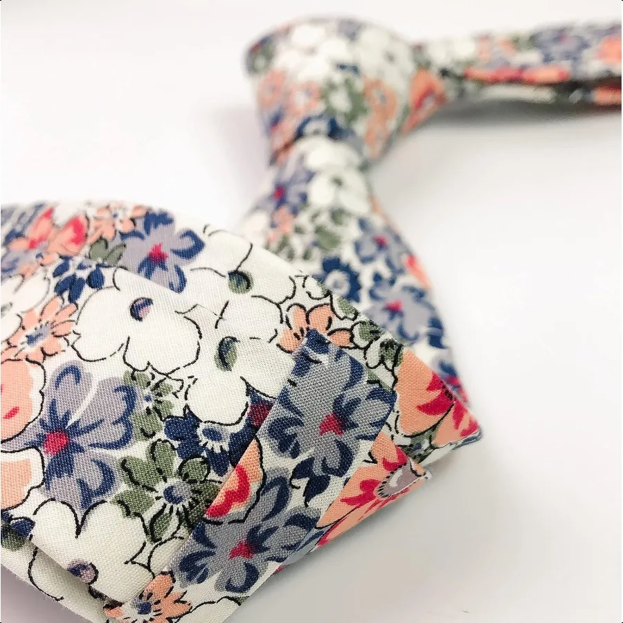 Mantieqingway Men's Cotton Floral Neck Tie 2.56'' เน็คไทสกินนี่พิมพ์ลาย