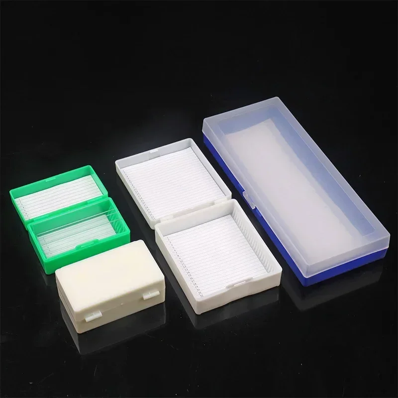 Microscope Slide Box Biological Pathology Slides Bio Slice Slots Storage Box Rectangular Microscope Glass Specimen Holder - view 4