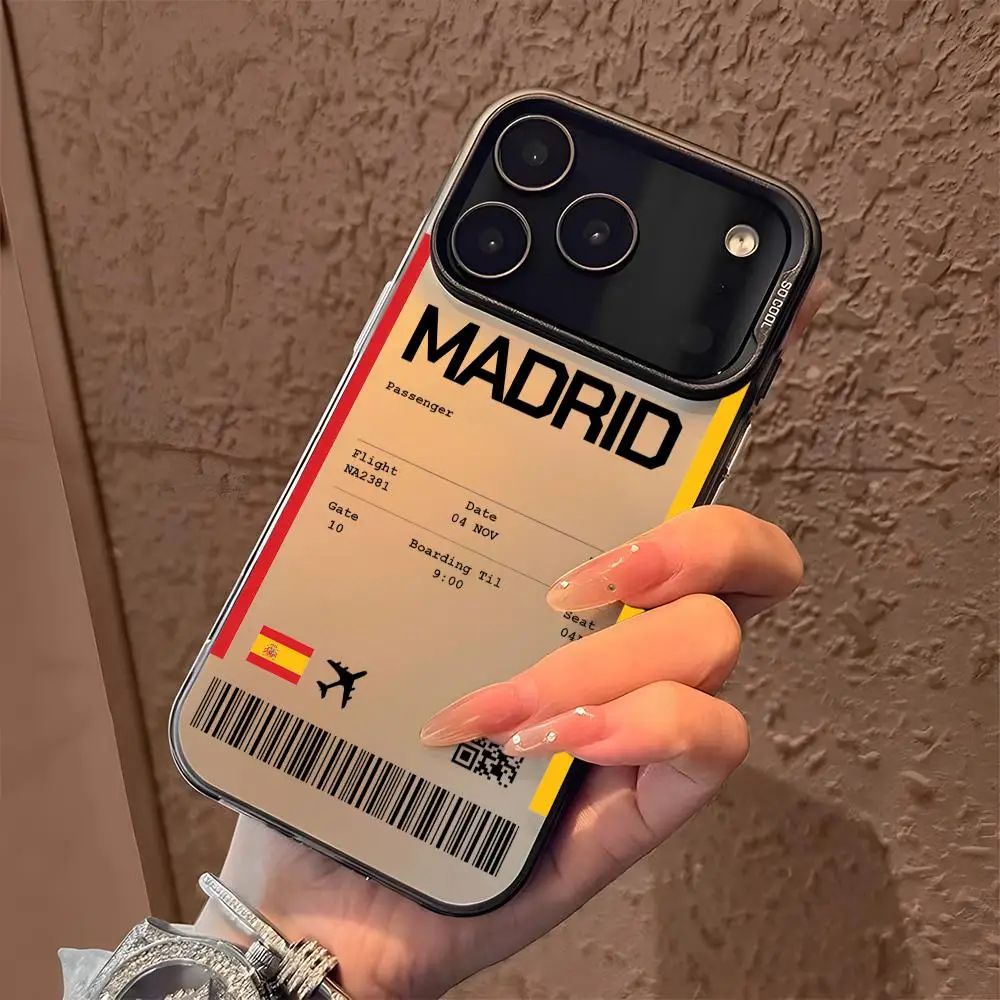 حافظة لهاتف آيفون 17 16 15 14 13 12 11 Pro Max Air متعدد الألوان ماتي ليزر معدني أورورا فوندا #3