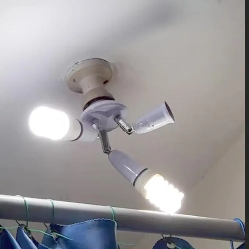 Multifunctional E27 to E27 Base Light Holder Lamp Bulb Socket Splitter Adapter