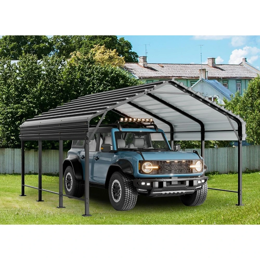 Metal Carport 12x20 FT Heavy Duty Carport Canopy with Enhanced Base, Car Shelter with Galvanized Steel Roof and Frame Garage