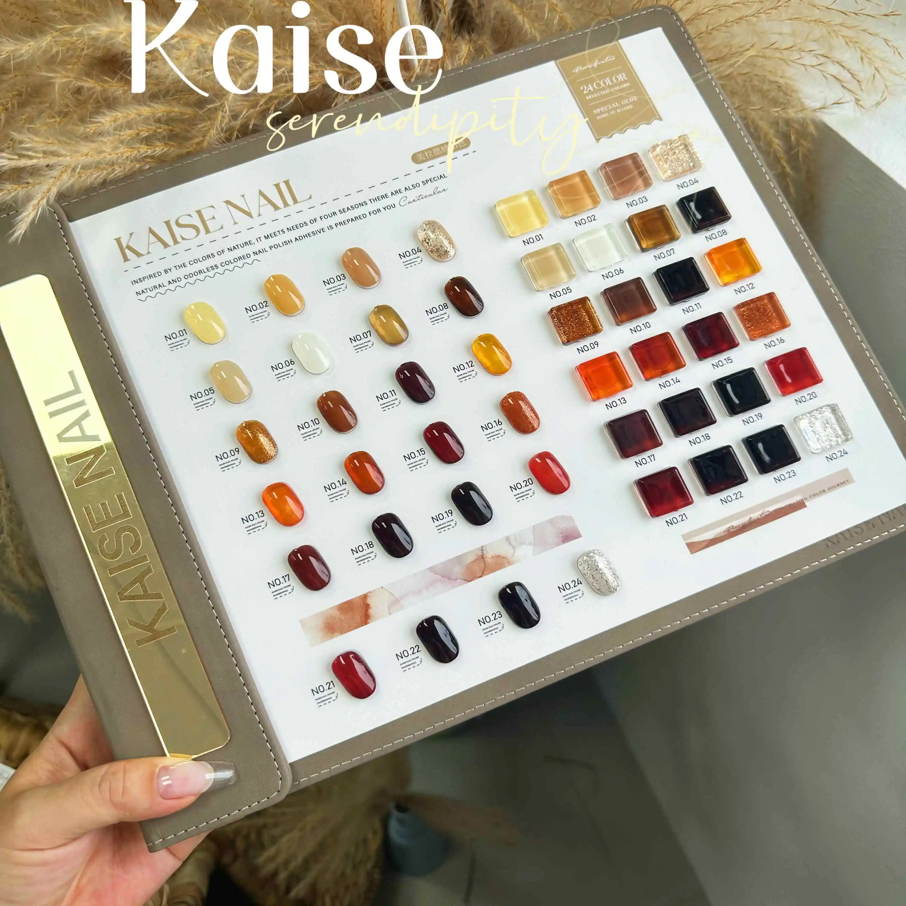 KAISE 24 Farben Beliebte Herbst- und Winterfarben Nagelgel-Set Nail Art Kit 2024 Neue Mode Heißer Verkauf Ungiftiges UV-Gel Nagelstudio