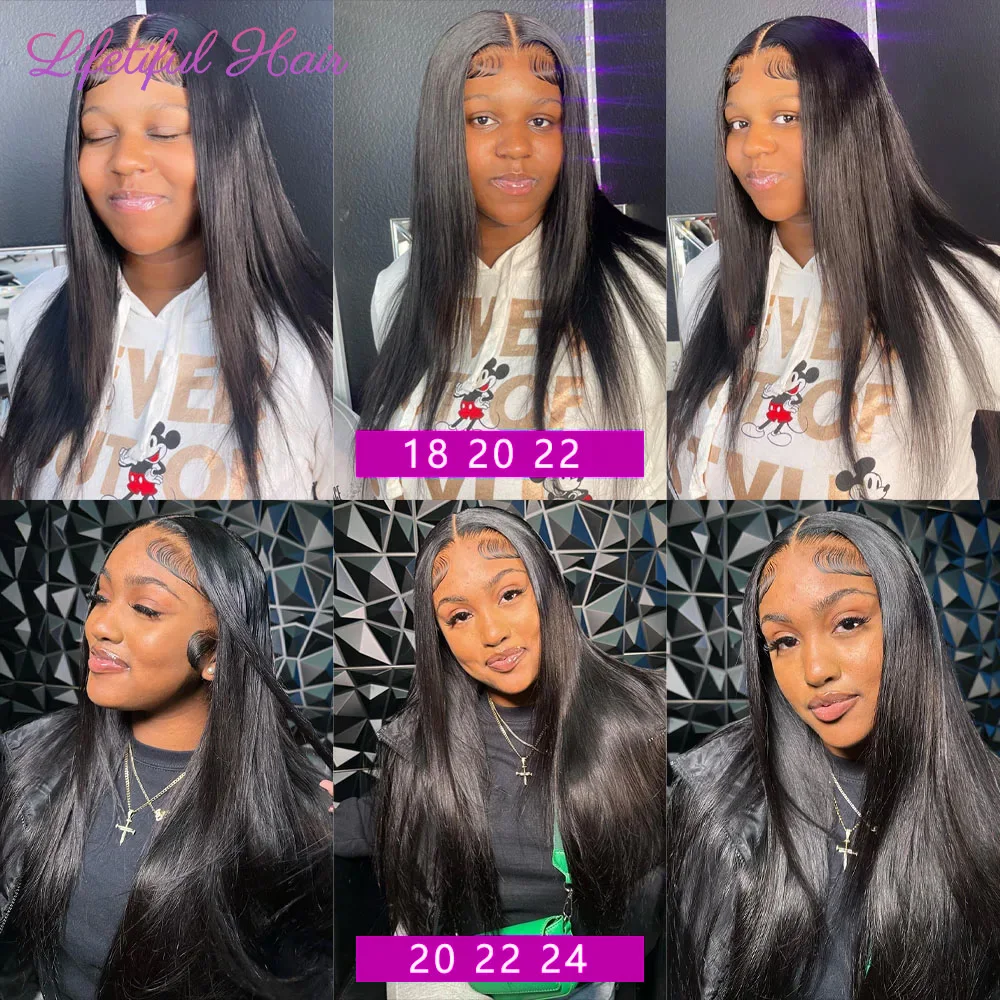 22 24 26 Inch Straight 13x4 Lace Frontal Only Brazilian 100% Human Hair Pre plucked 4x4/5x5/6x6 Transparent Swiss Lace Closure