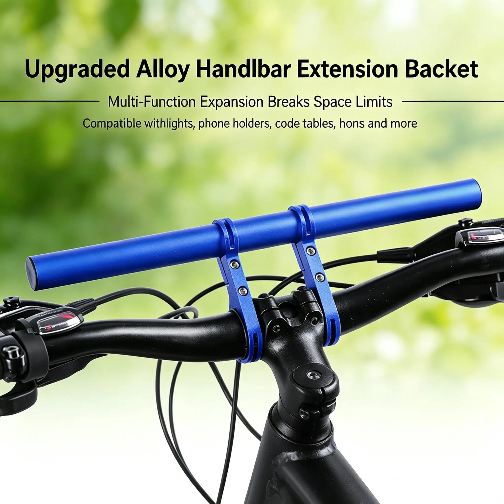 AluminumAlloy Bike Handlebar Extension Mount Multi Function Bicycle Computer Light Bracket GPS Holder Extension Rack Carbonfiber