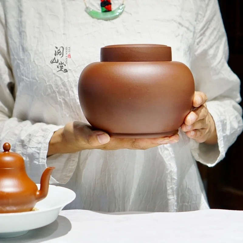 ★★★Yueshan Hall | With Tolerance Fine Zisha Tea Pot Tea storage pot Tea warehouse High-End Boccaro Teapot Hand-Crafted