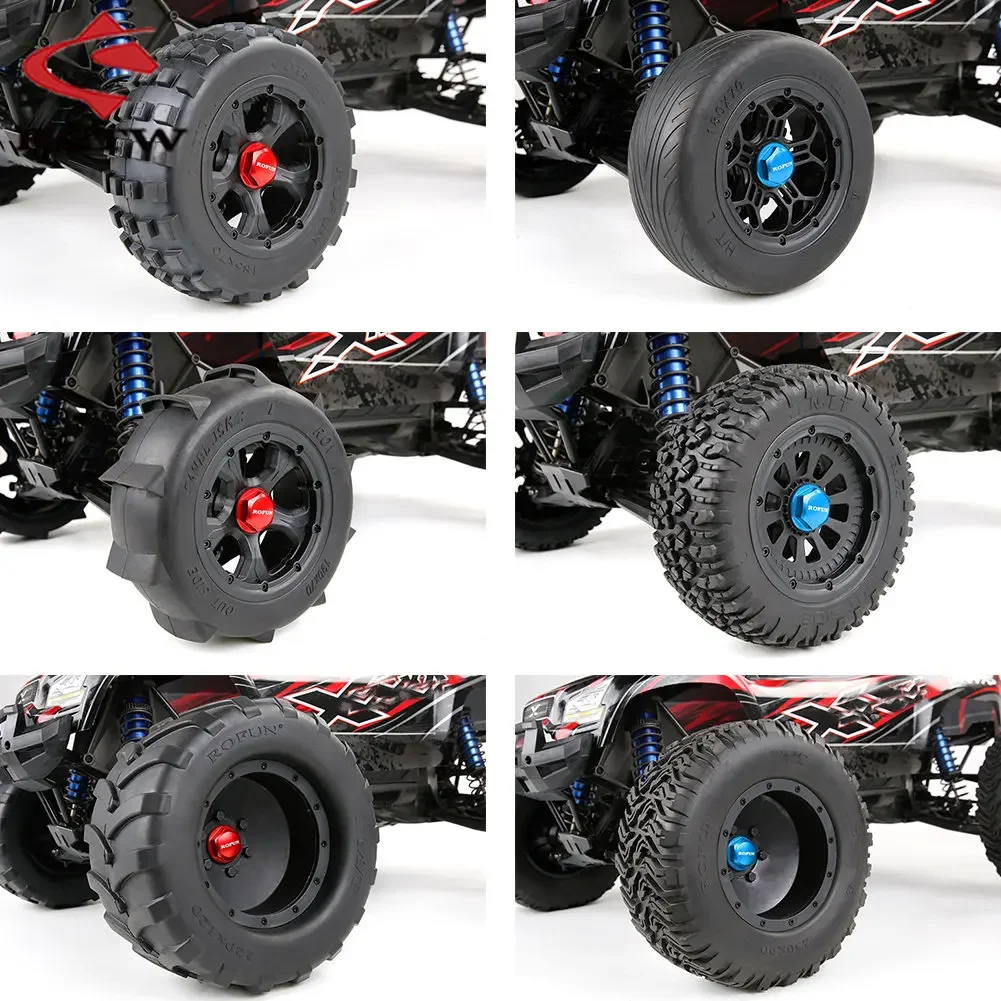 Porca de pneu de roda com chave de rodas de plástico para carro 1/5 Rc TRAXXAS X-MAXX XMAXX 6S 8S Losi 5ive T Rofun Rovan LT Truck Peças de reposição