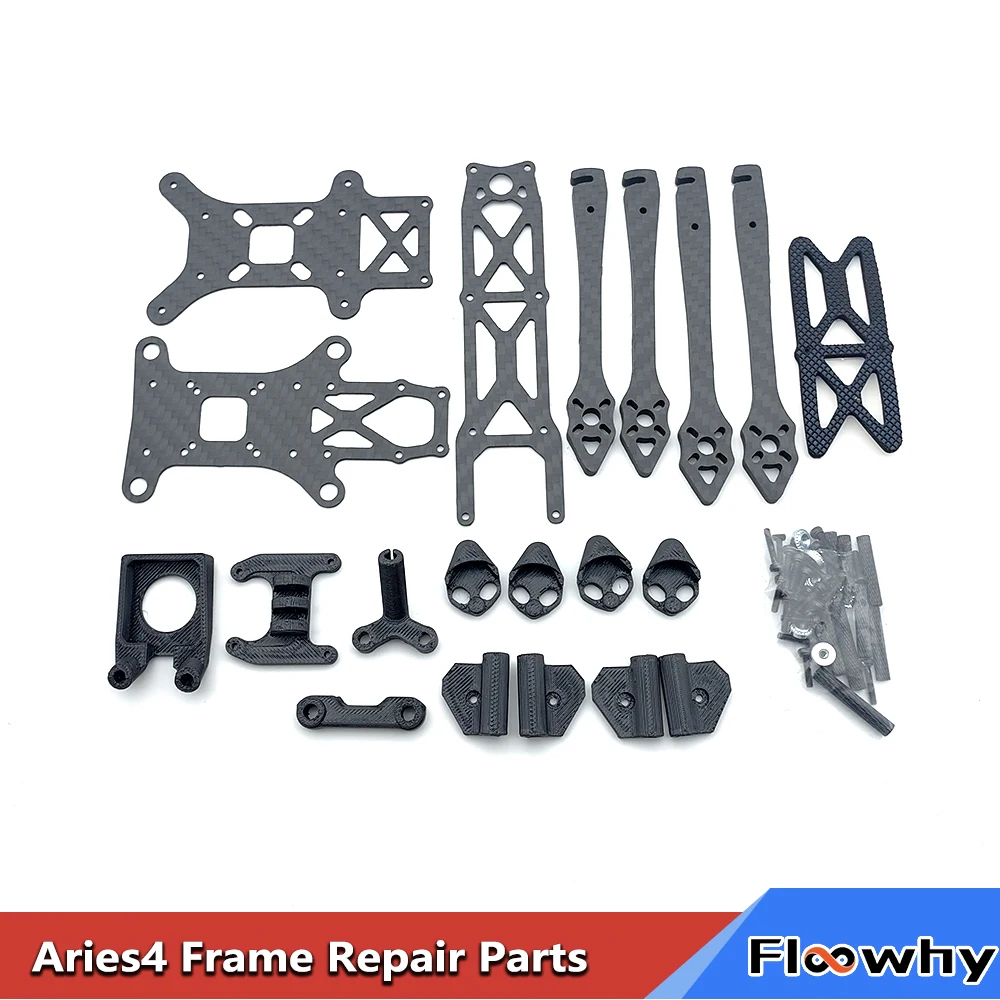 PhiSital Aries4 4-inch frame Repair Part Replacement Parts top/bottom/middle/side plate / standoff / 3D printed parts