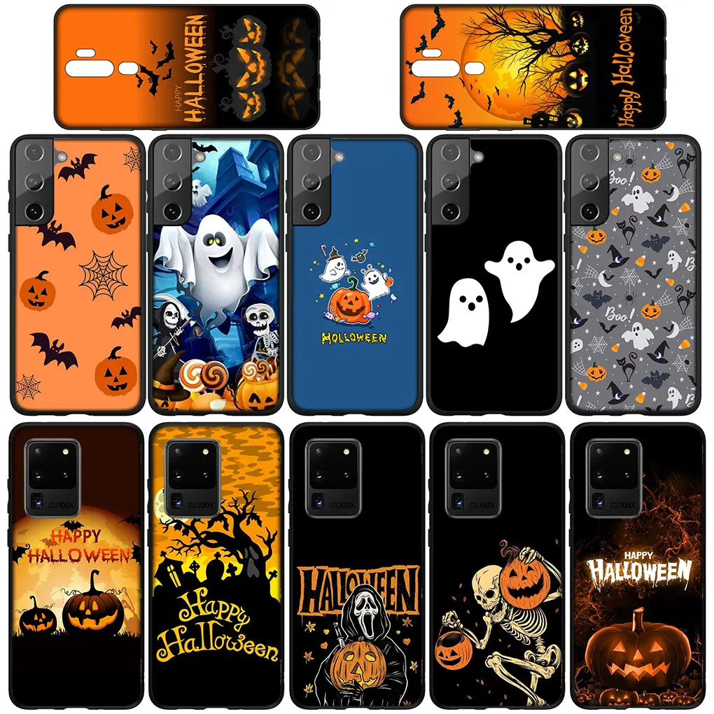 Little Ghost with Halloween Pumpkin Phone Cover Case for Huawei Y7A Y6P Y5P Y6 Y7 Y9 Prime 2018 2019 Y8P Y9A Y8S P Smart Casing