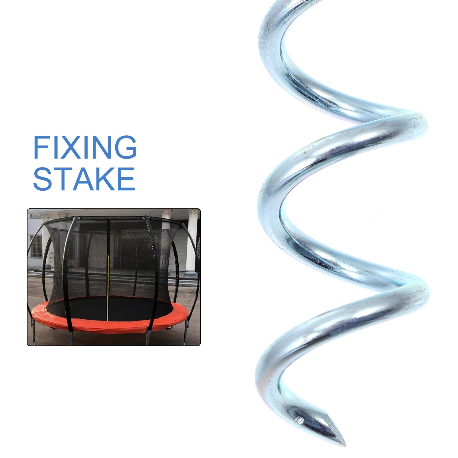 

2Pcs Dog Outdoor Tie Out Stake Iron Spiral Fixing Rod Durable Ground Nail for Camping Hiking Pet Outdoor Dog Fixing Stake