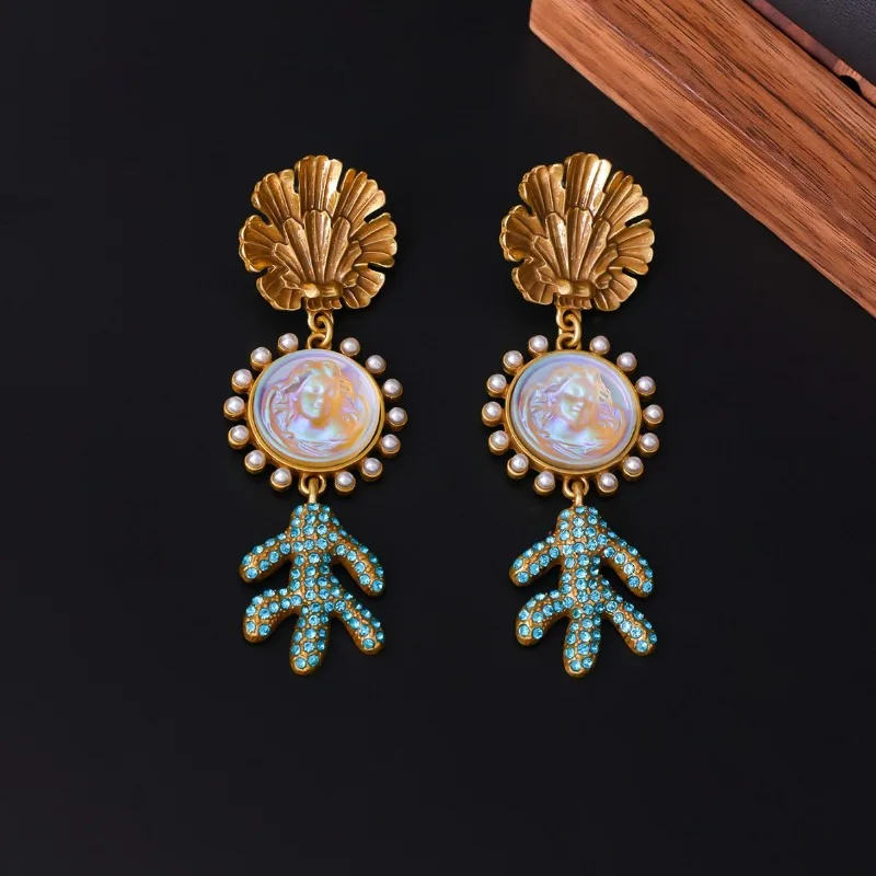 

Серьги-гвоздики Court Sleep Angel, инкрустированные стразами, премиум-класса, в средневековом винтажном стиле, элегантные