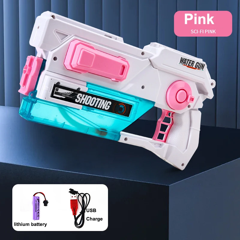 Nuova pistola ad acqua estiva completamente elettrica automatica per riporre l'acqua, giocattoli da spiaggia, giocattoli da combattimento all'aperto per ragazzi, ragazze, giochi per adulti