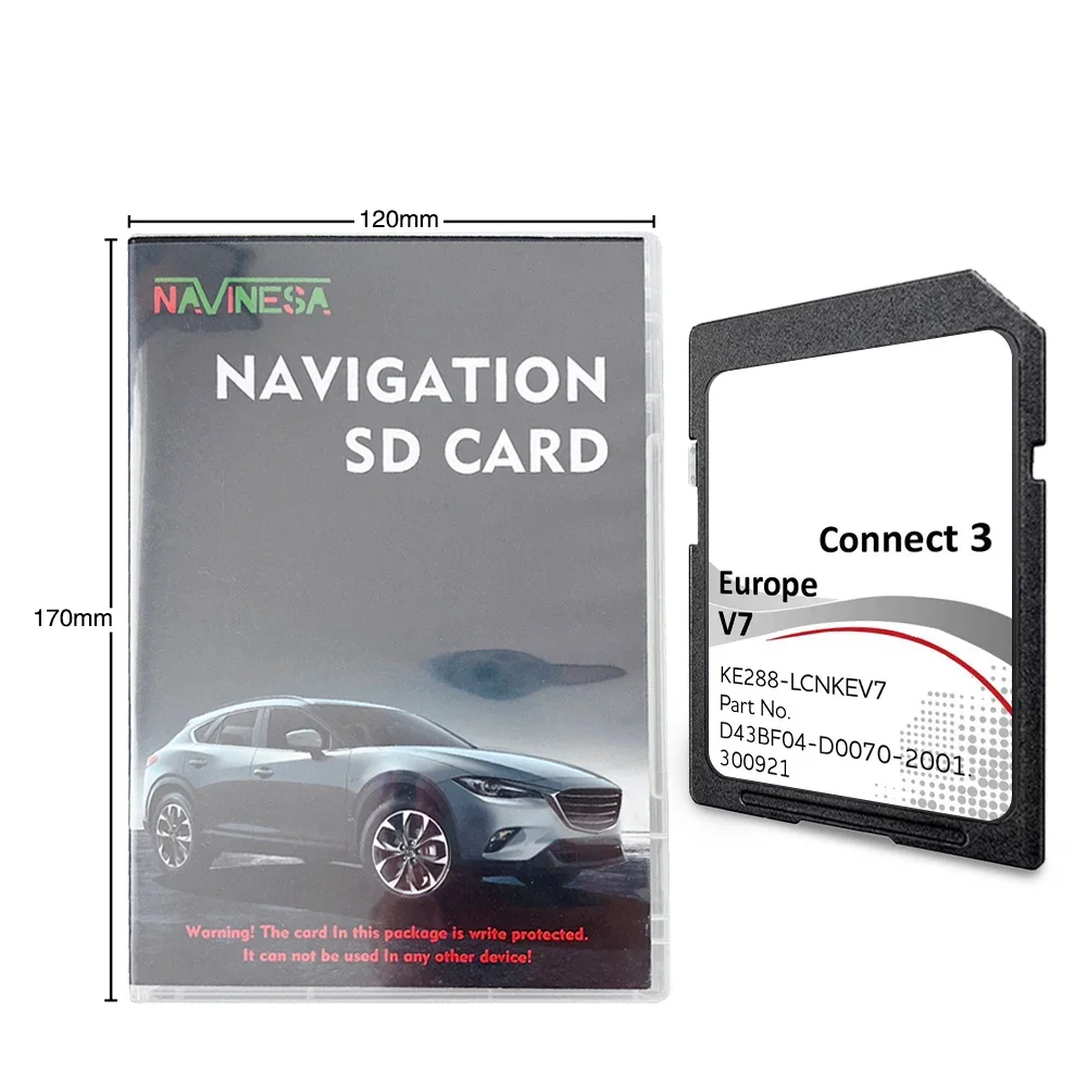 C3V7 Sat NAV for NISSAN LEAF 2017 2018 16GB Cover Spain Germany France Poland Navigation SD Map Memory Accessories Card